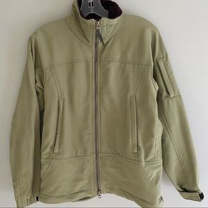 IBEX Jacket Climawool Sz M Vince Pockets neutral khaki color fleece lined